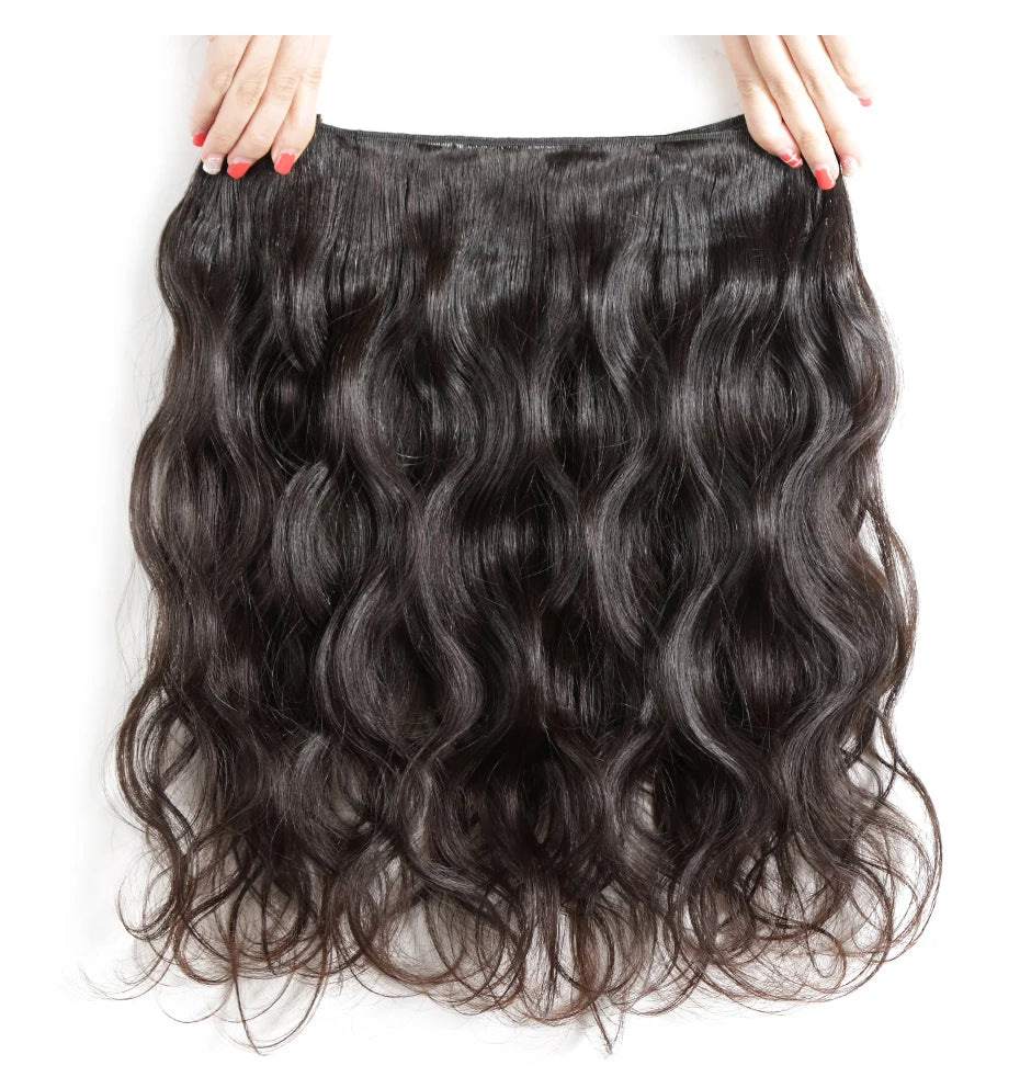 Rosabeauty 30 40 Inch Body Wave 3 4 Bundles Brazilian Remy 100% Unprocessed Human Hair Wavy Double Drawn Bundles Weave Extensions