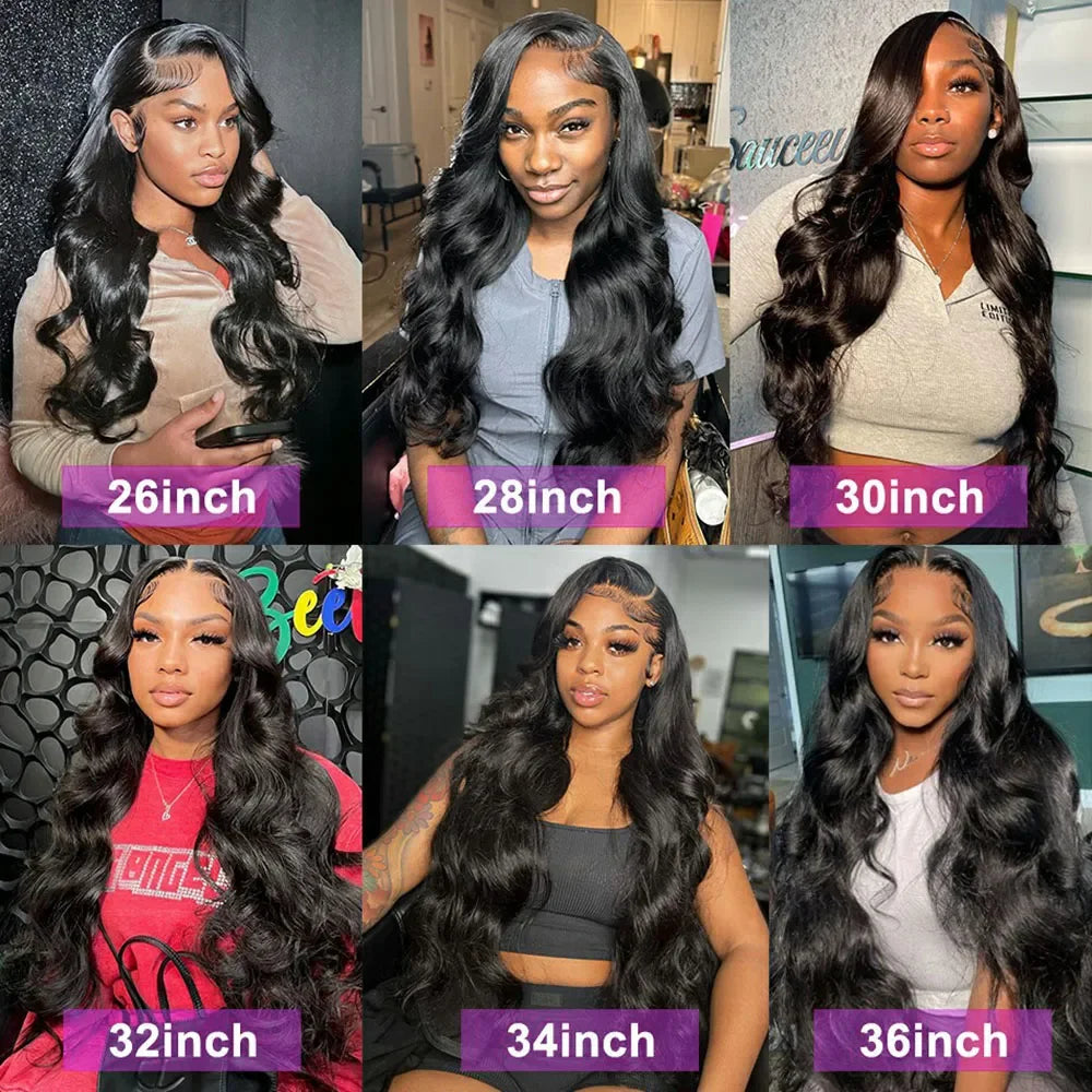 Rosabeauty 30 40 Inch Body Wave 3 4 Bundles Brazilian Remy 100% Unprocessed Human Hair Wavy Double Drawn Bundles Weave Extensions