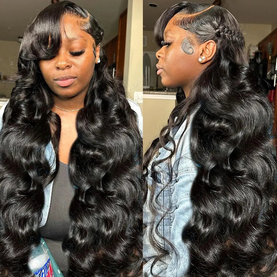 Rosabeauty 30 40 Inch Body Wave 3 4 Bundles Brazilian Remy 100% Unprocessed Human Hair Wavy Double Drawn Bundles Weave Extensions