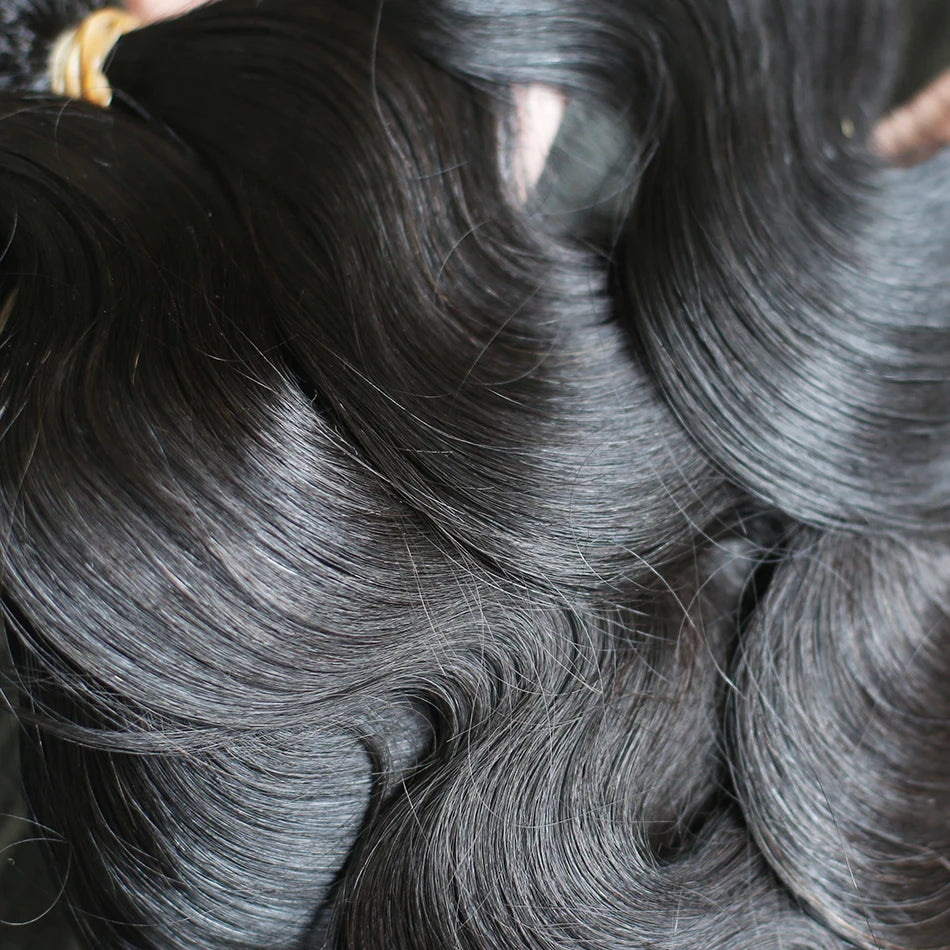 Rosabeauty 30 40 Inch Body Wave 3 4 Bundles Brazilian Remy 100% Unprocessed Human Hair Wavy Double Drawn Bundles Weave Extensions