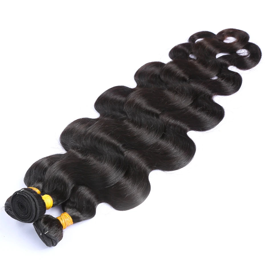 Rosabeauty 30 40 Inch Body Wave 3 4 Bundles Brazilian Remy 100% Unprocessed Human Hair Wavy Double Drawn Bundles Weave Extensions